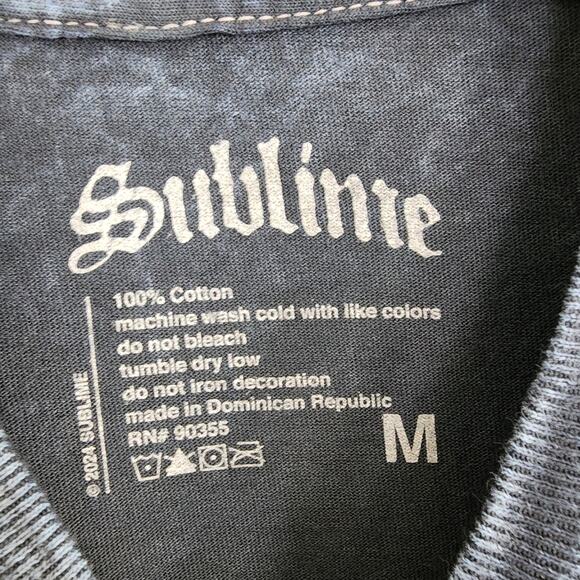 Urban Outfitters Sublime T-Shirt Dark Blue Acid Wash Graphic Tee M - Picture 5 of 8